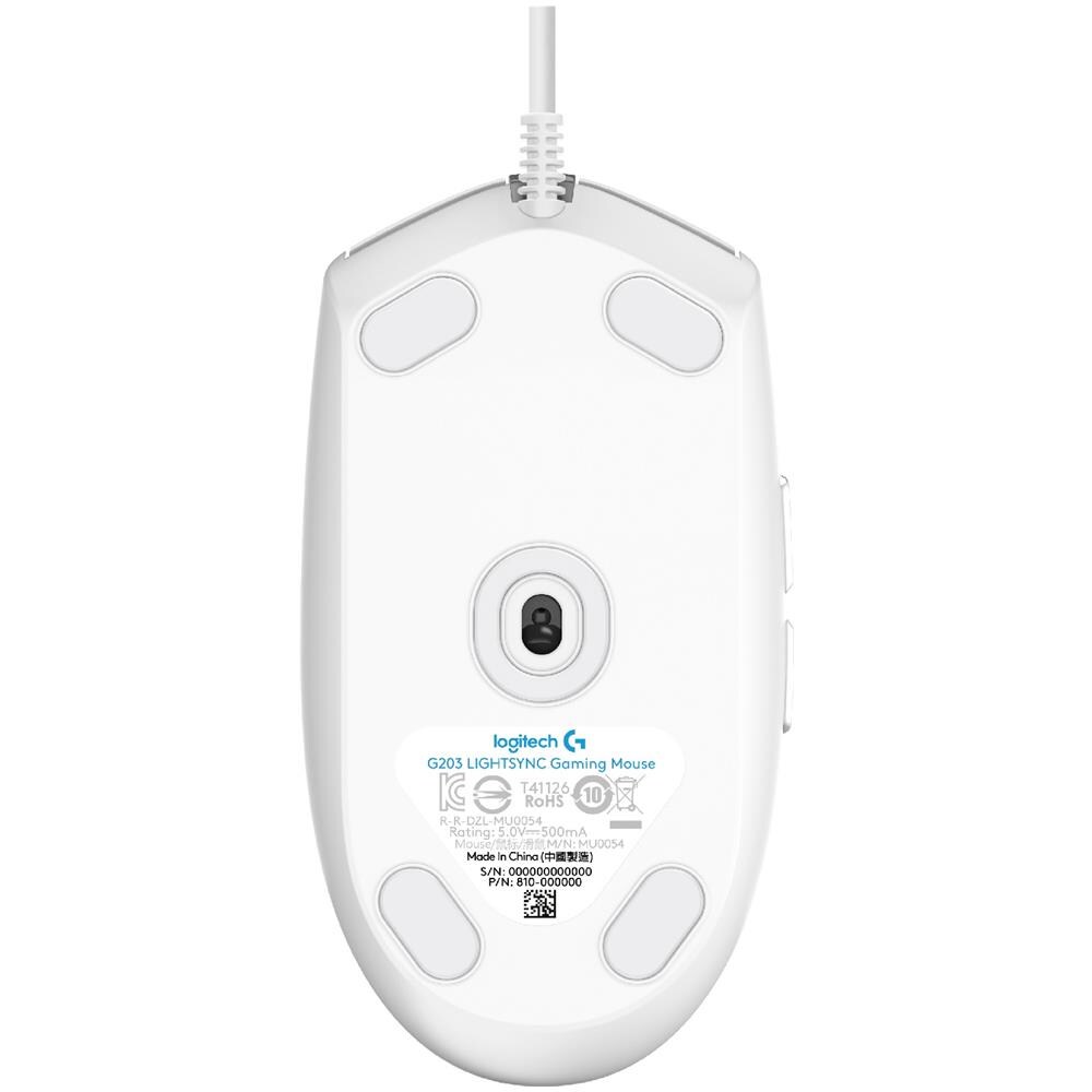 Mouse Gaming USB Ottico G203 6 Tasti 8000 DPI Colore Bianco - Foto 5