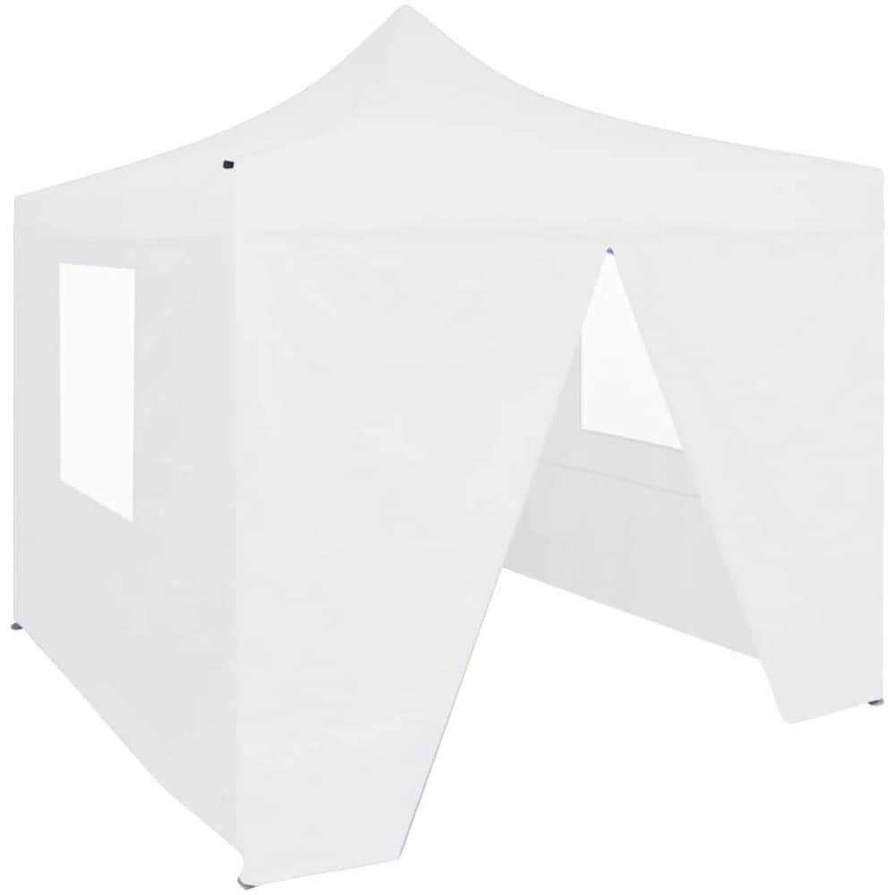 Gazebo Pieghevole Professionale 4 Pareti 3x3 M Acciaio Bianco - Foto 1