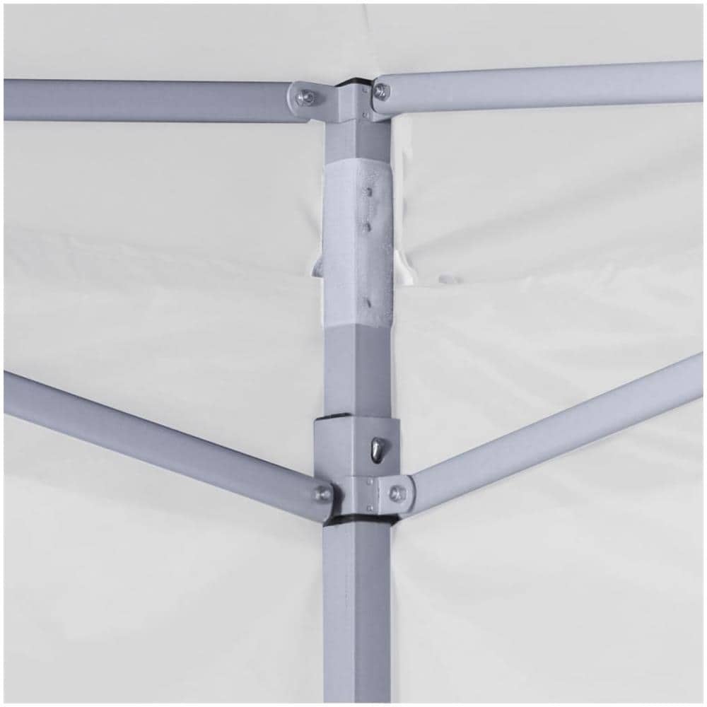 Gazebo Pieghevole Professionale 4 Pareti 3x3 M Acciaio Bianco - Foto 2
