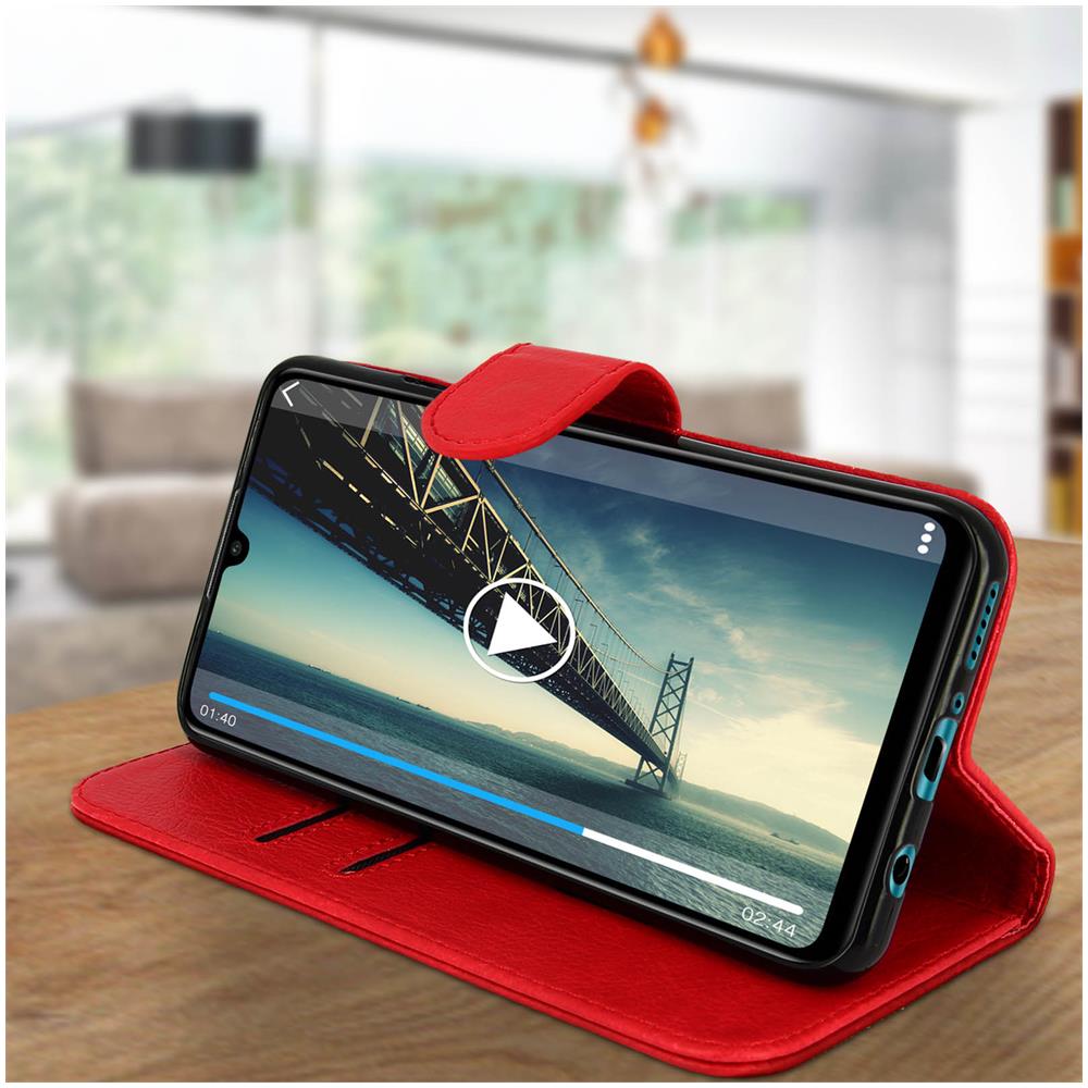 Custodia Huawei P30 Lite Portacarte Funzione Supporto Cover Silicone - Rosso - Foto 2
