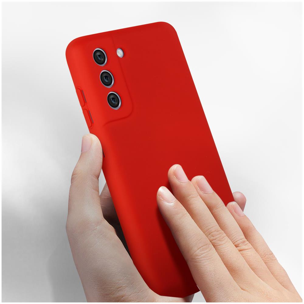Cover Silicone Semirigido Per Samsung Galaxy S21 Fe, Finitura Soft-touch Rossa - Foto 5