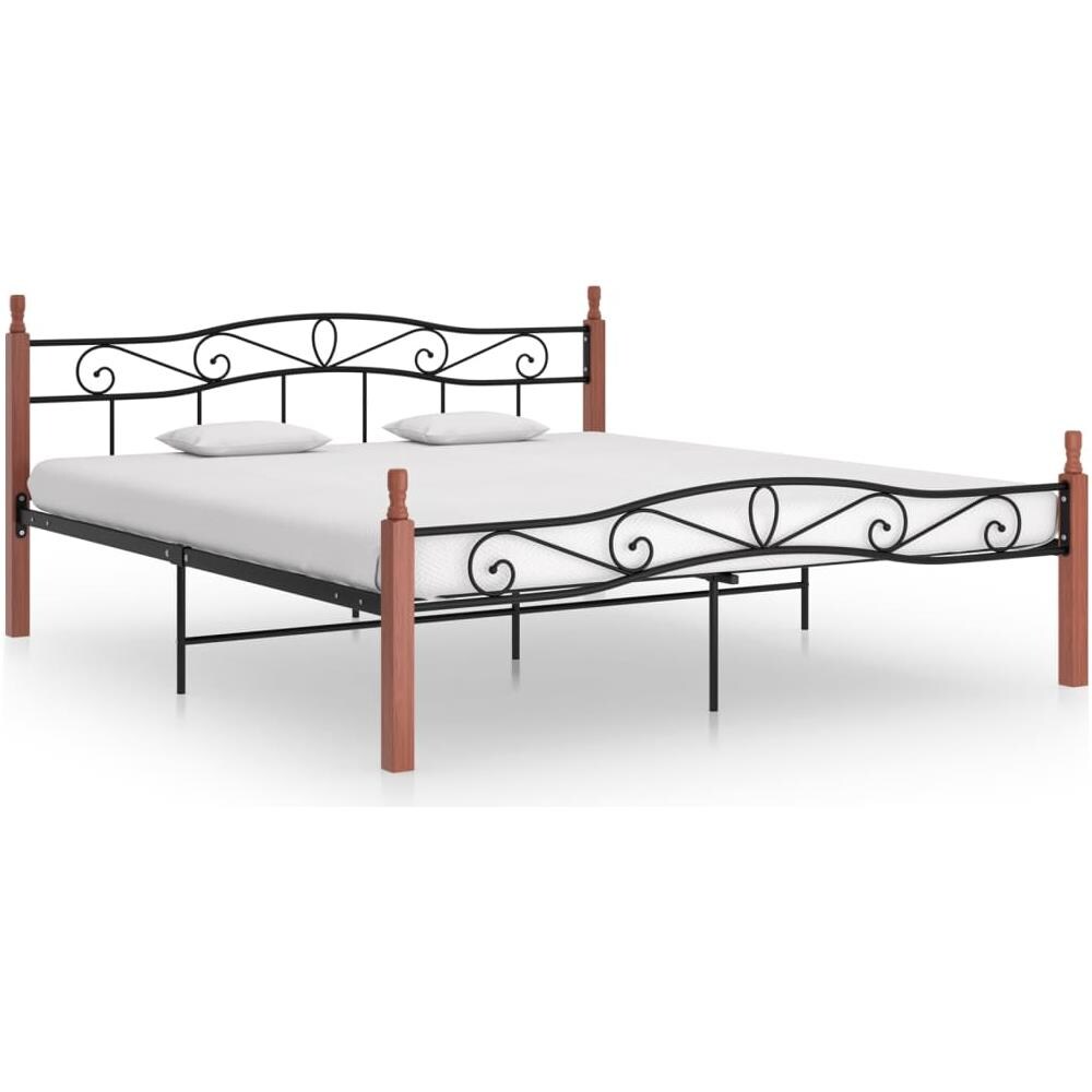 Wohnling Swift S01 Set 2 Tavolini In Legno Massello E Metallo - Rovere/Nero