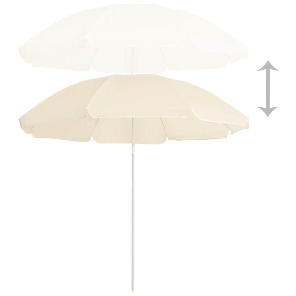 Ombrellone da Esterni con Palo in Acciaio 180 cm Sabbia - Foto 3