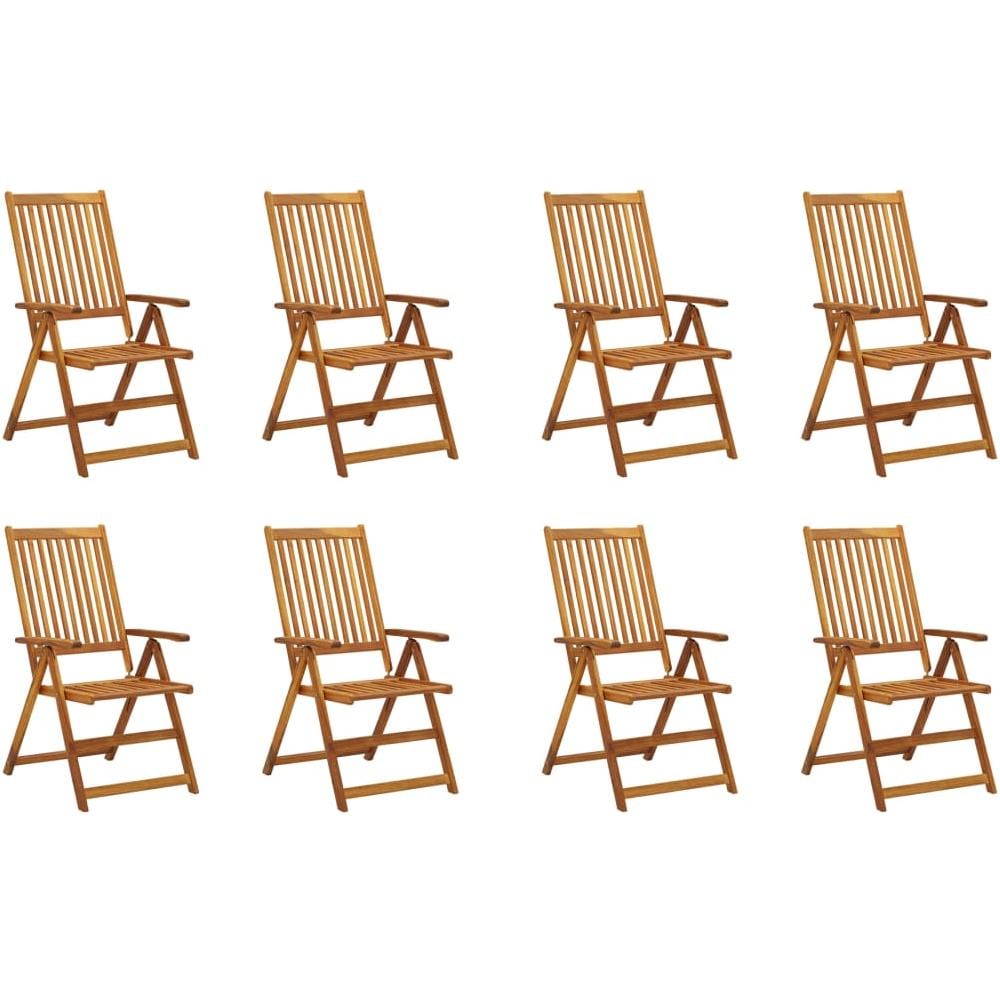 Sedie da Giardino Pieghevoli con Cuscini 8 pz Massello Acacia - Foto 2