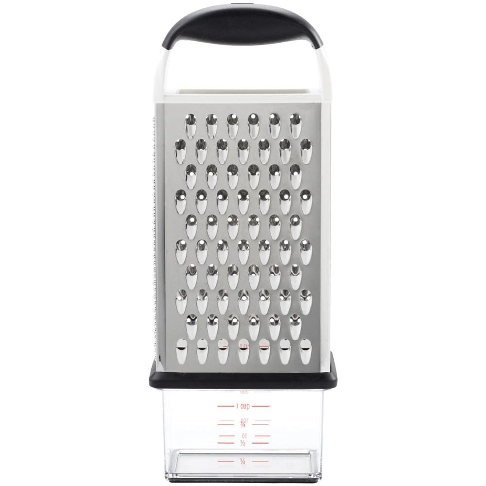 Grattugia acciaio inox con contenitore e coperchio - Foto 1