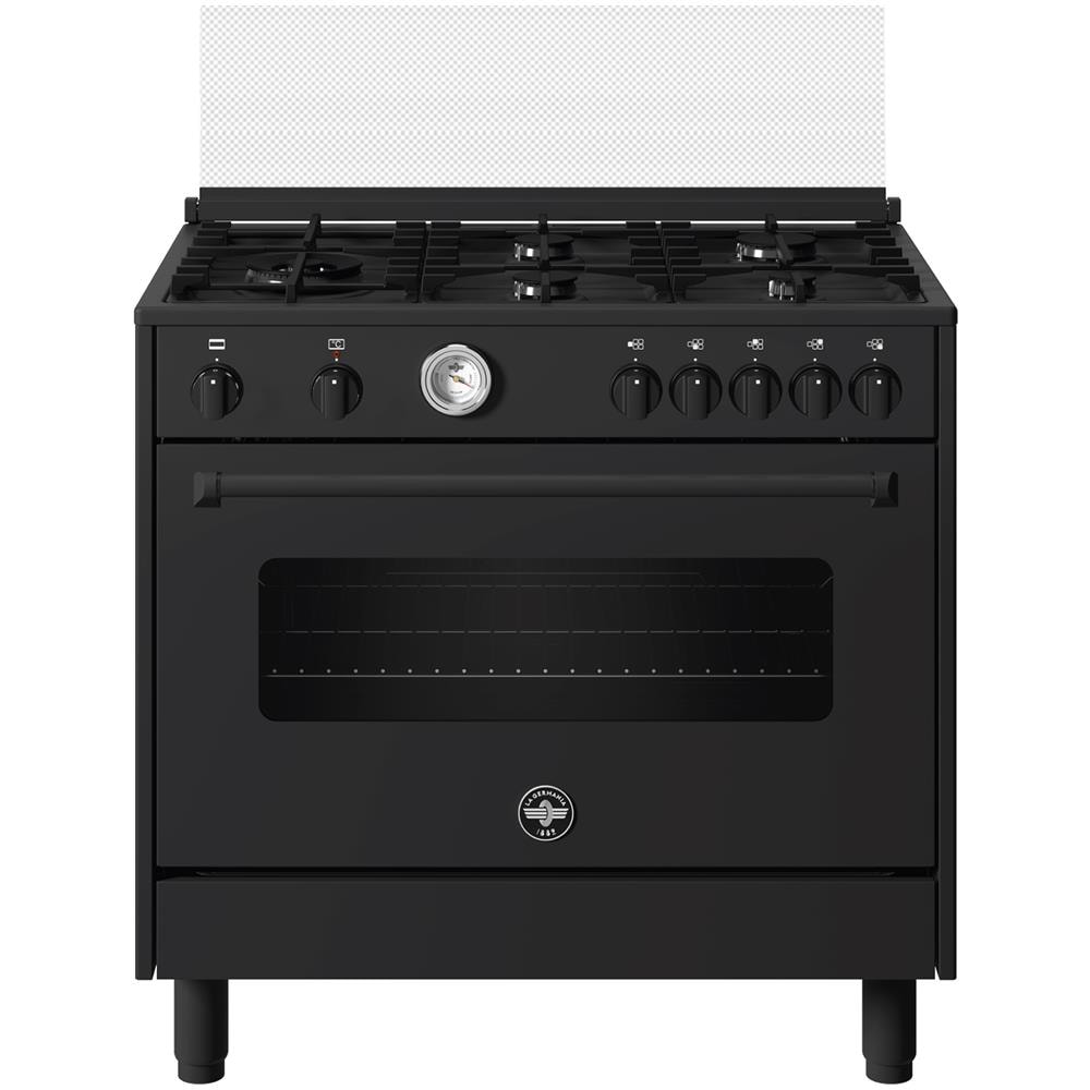 LA GERMANIA - Cucina Elettrica / GAS AMN965ETN 5 Fuochi a Gas Forno  Elettrico Multifunzione Termoventilato Dimensioni 87 x 60 cm Colore Nero  Serie Americana - ePRICE
