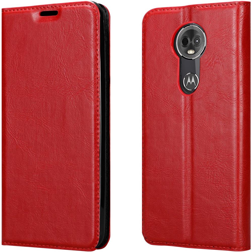 Custodia Compatibile Con Motorola Moto E5 Plus In Rosso Mela - Coperchio Protettiva Con Chiusura Magnetica, Funzione Stand E Tasca Per Le Carte - Foto 8