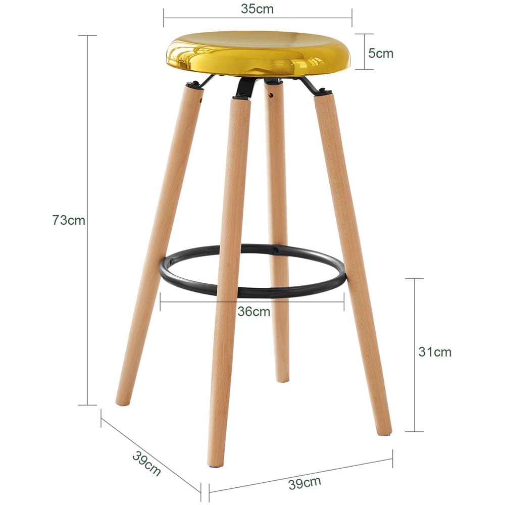 Sgabello Da Bar Sgabello Cucina Alto Sedia Da Colazione Gambe In Faggio, Altezza Del Sedile: 73 Cm, Fst89-g - Foto 2