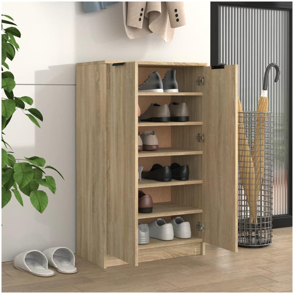 Scarpiera Rovere Sonoma 59x35x100 Cm In Legno Multistrato - Foto 4