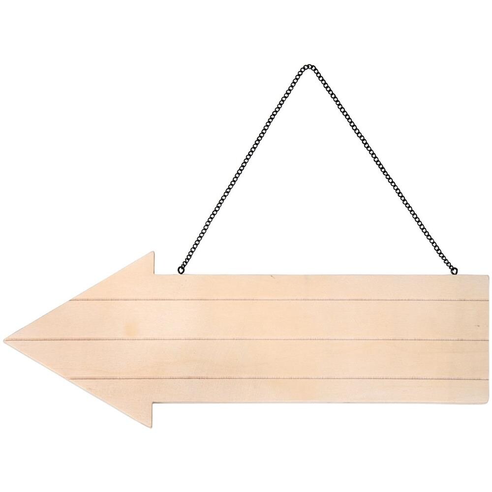 Freccia Di Legno E Catena Di Metallo - Da Appendere - 39 X 14,5 Cm - Foto 1