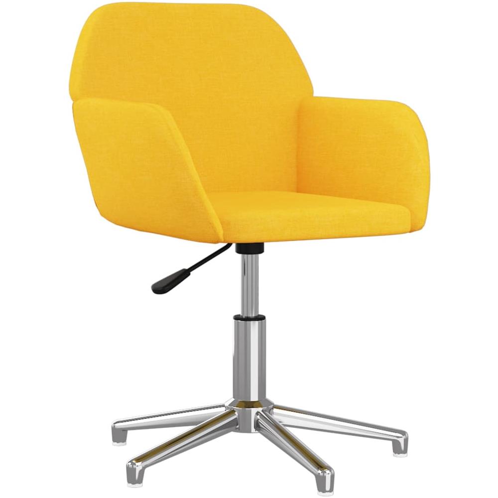 Sedia Da Ufficio Girevole Giallo Chiaro In Tessuto - Foto 1