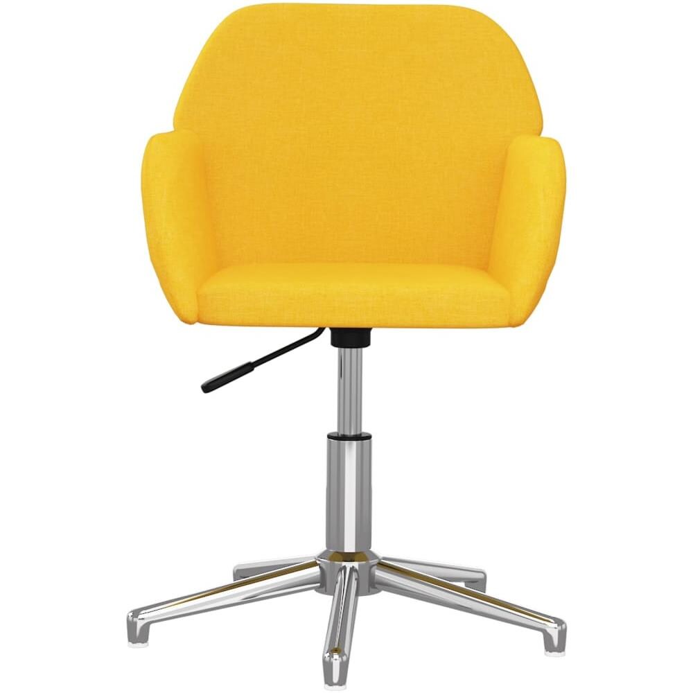 Sedia Da Ufficio Girevole Giallo Chiaro In Tessuto - Foto 2