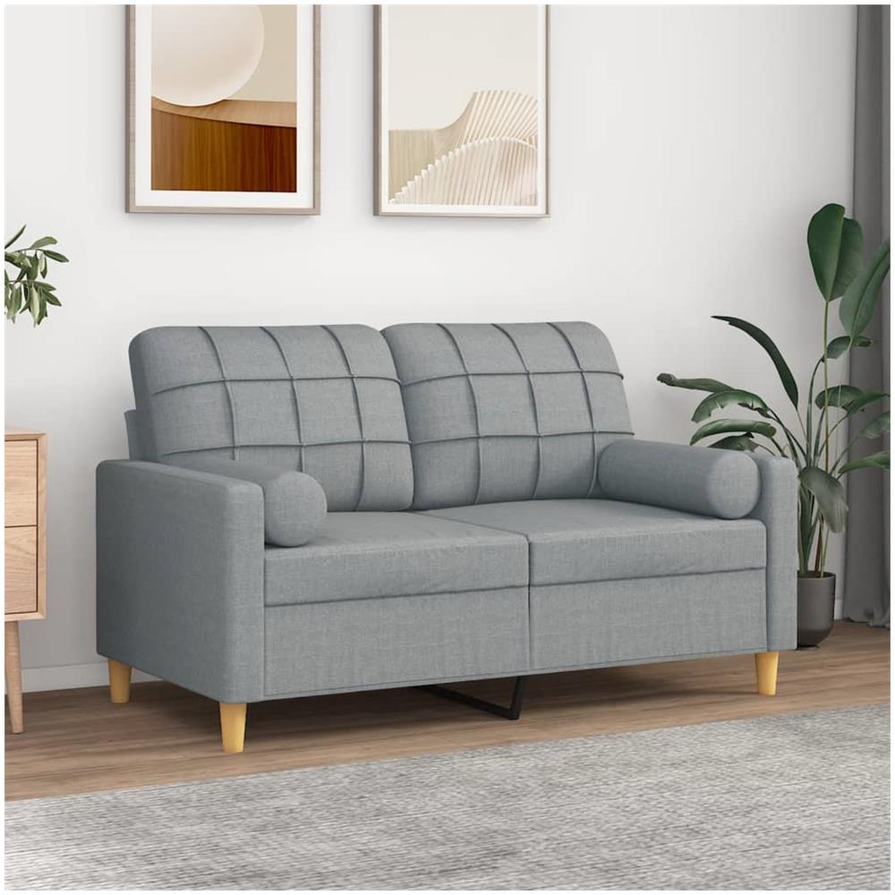 Cuscini Decorativi 2pz Grigio Chiaro 15x50 Cm In Tessuto - Foto 1