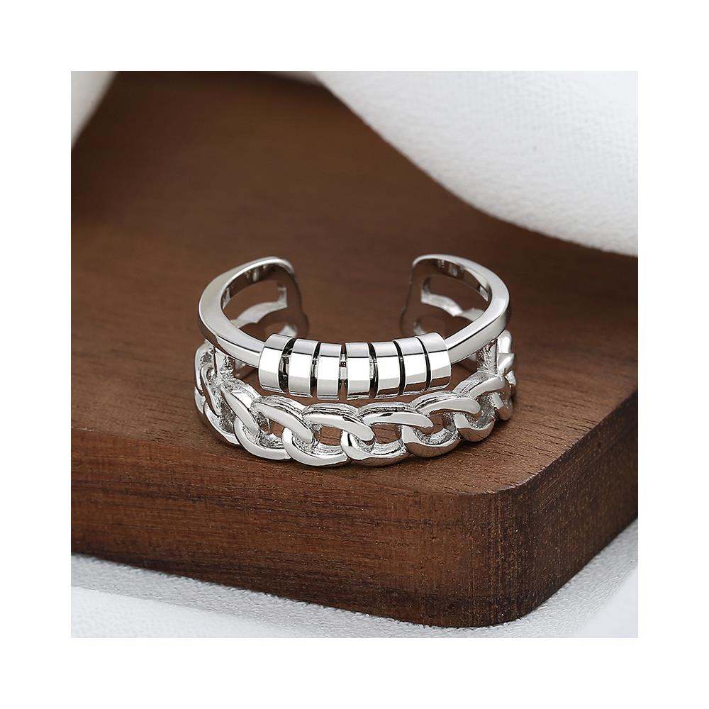 Anello Antistress Regolabile Con Anelli Girevoli Silver - Foto 2