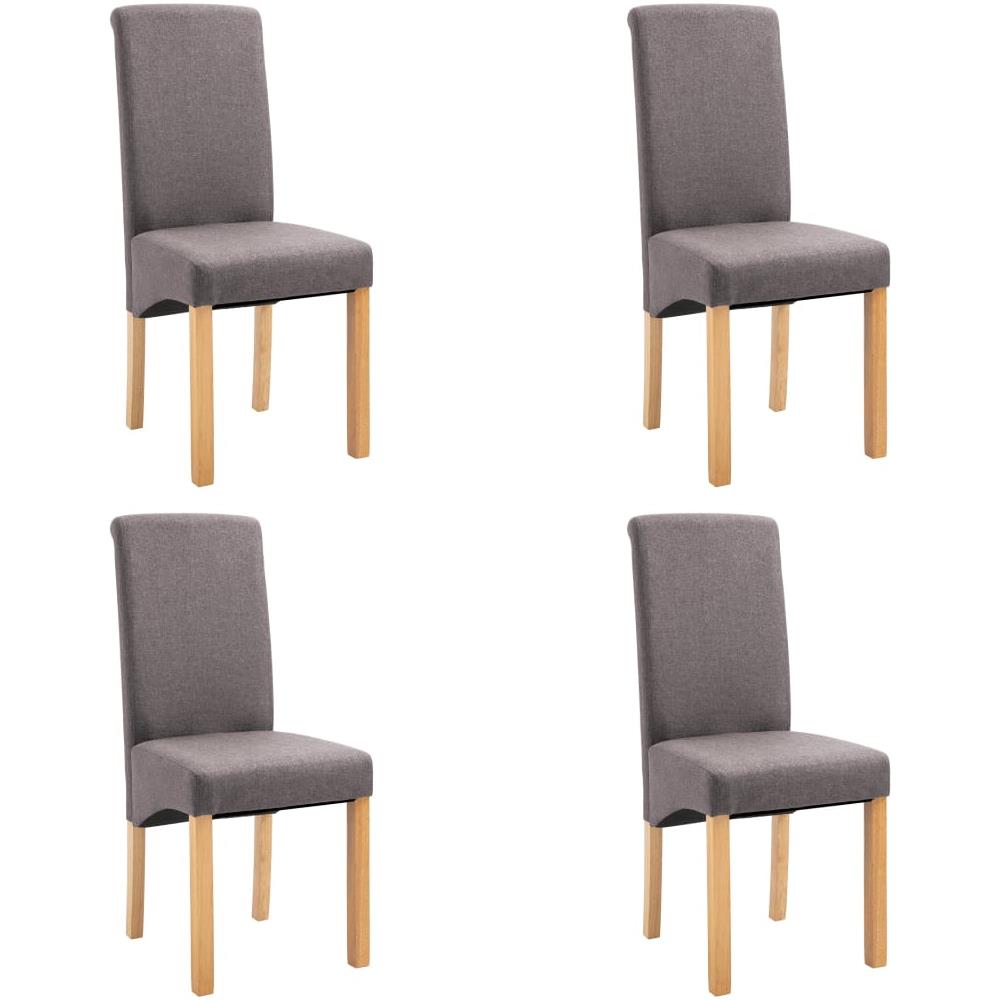 Sedie Da Pranzo 4 Pz Tortora In Tessuto - Foto 2