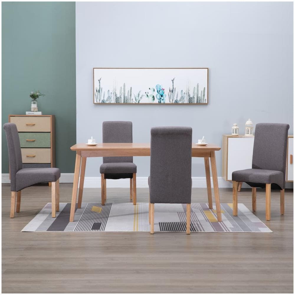 Sedie Da Pranzo 4 Pz Tortora In Tessuto - Foto 1