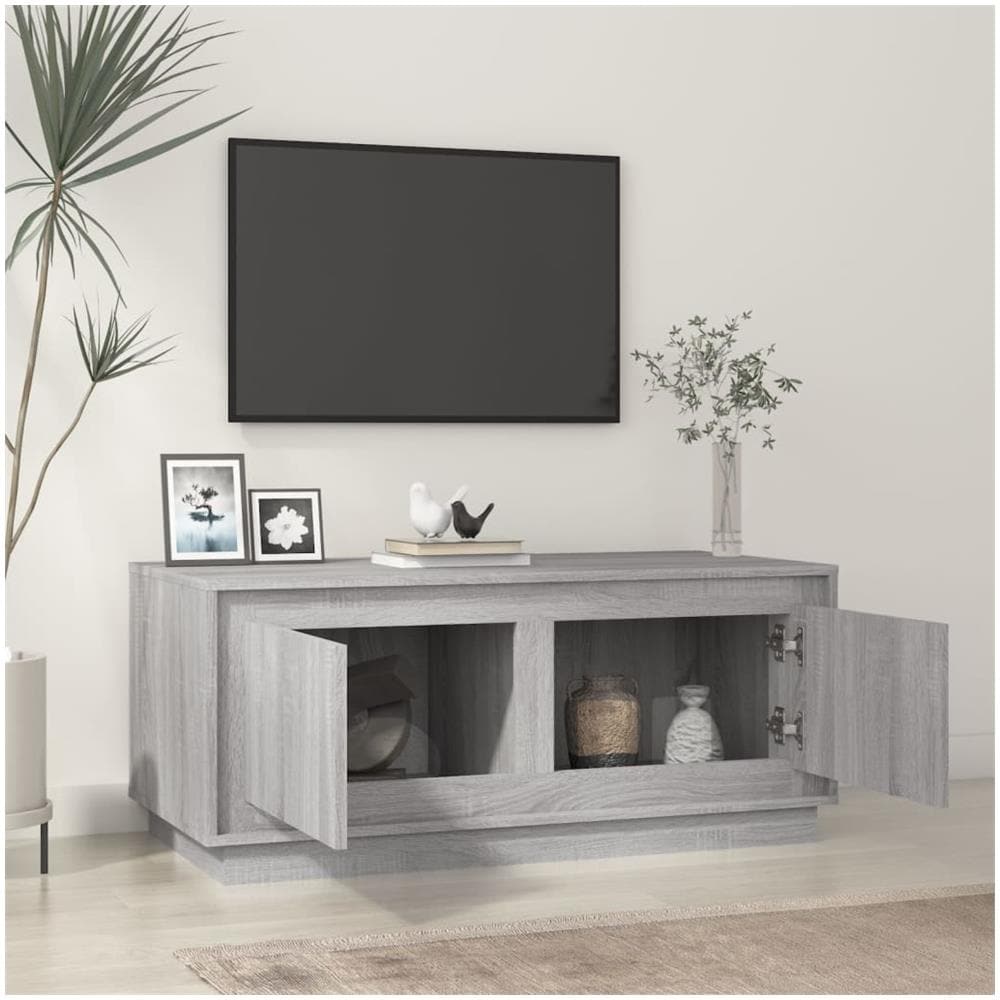 Tavolino Da Salotto Grigio Sonoma 102x50x44cm Legno Multistrato - Foto 5