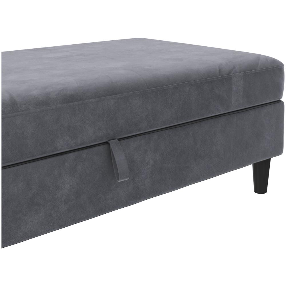 Hartford Pouf In Velluto Antracite - Foto 12