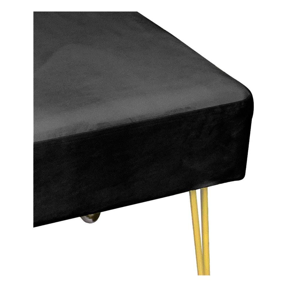 Pouf Salotto Camera Panca Design Moderno Modello Velvet In Tinta Unita Vari Colori Pouf Nero - Foto 4