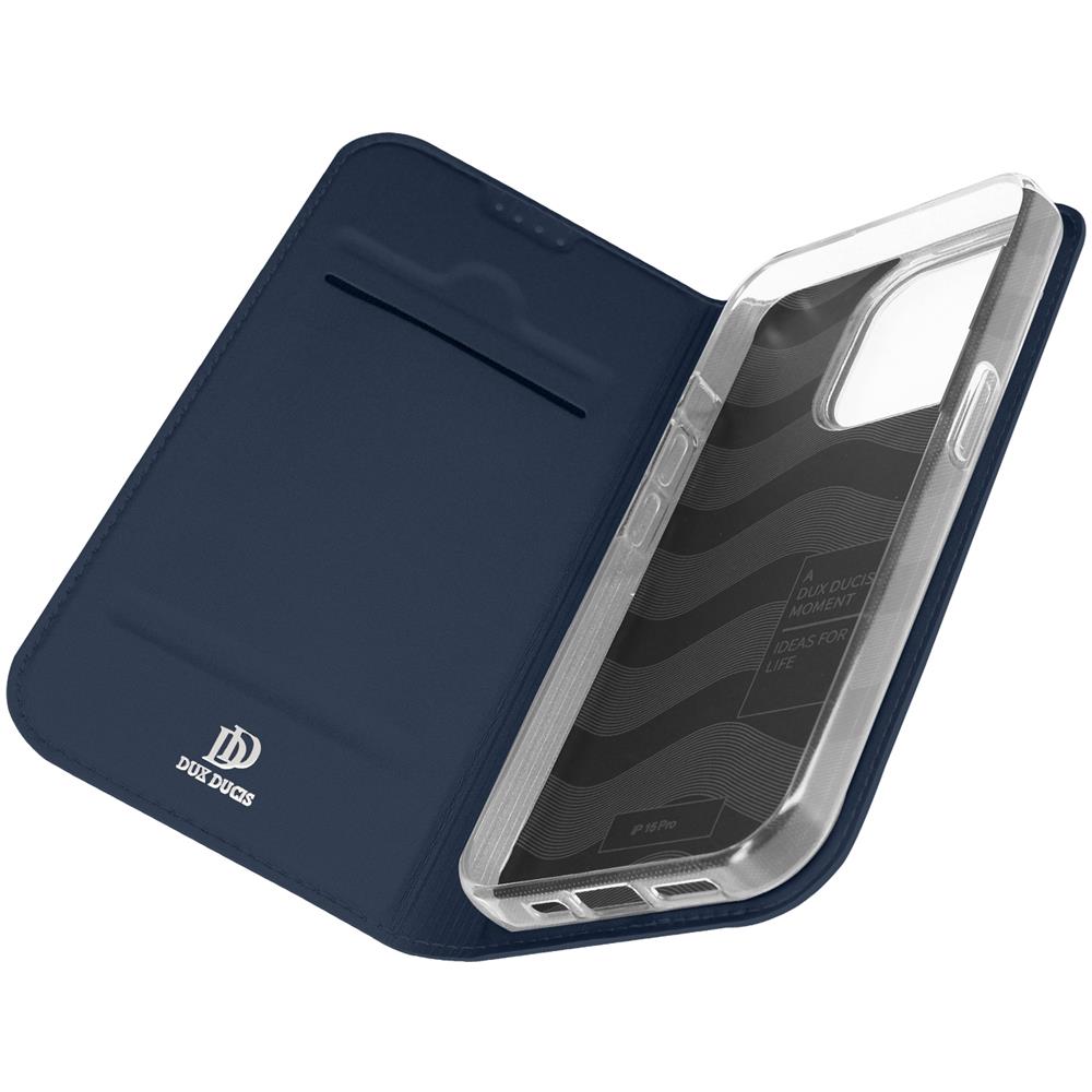 Custodia Per Iphone 15 Pro Copertina Portacarte Supporto Video Blu - Foto 2