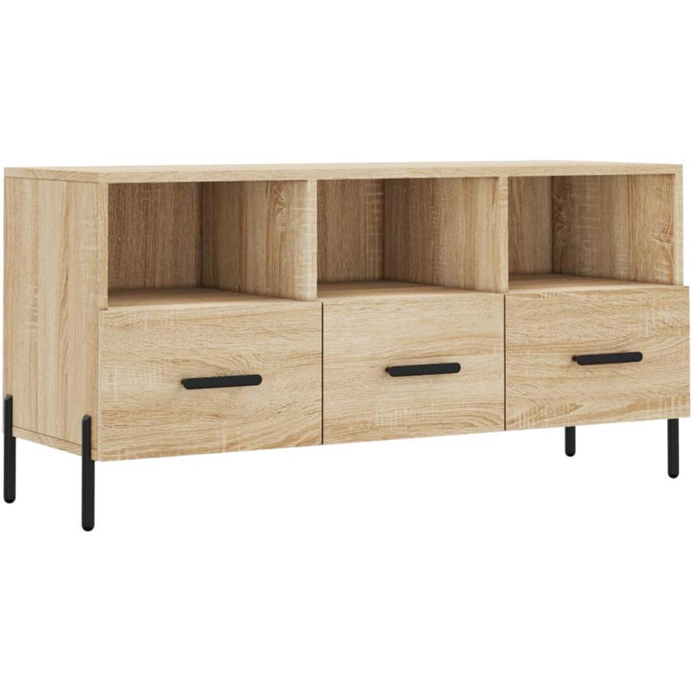 Mobile Porta Tv Rovere Sonoma 102x36x50 Cm In Legno Multistrato - Foto 2