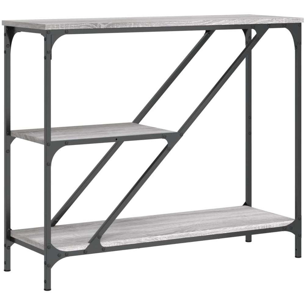Tavolino Consolle Grigio Sonoma 88,5x30x75 Cm Legno Multistrato - Foto 2