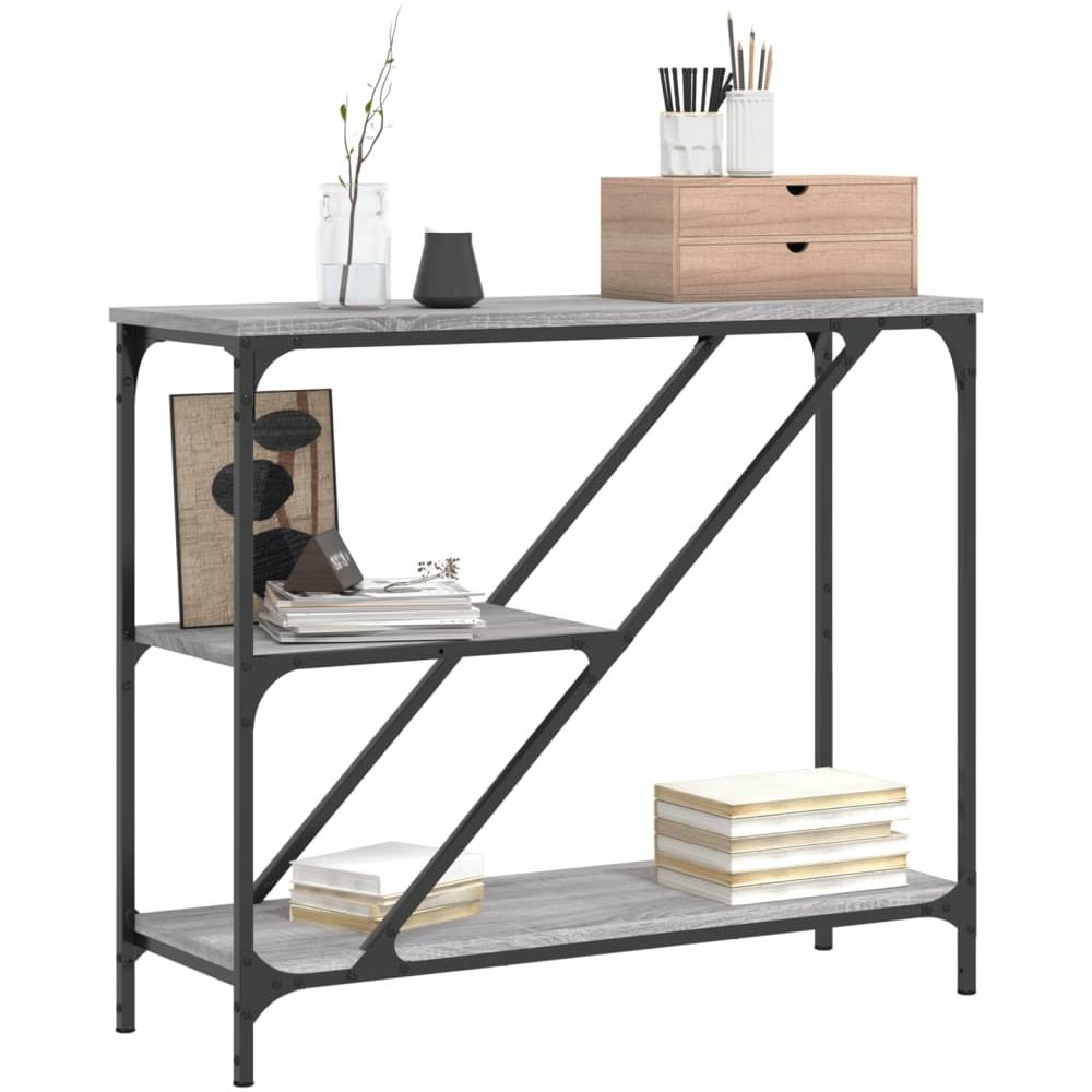 Tavolino Consolle Grigio Sonoma 88,5x30x75 Cm Legno Multistrato - Foto 3