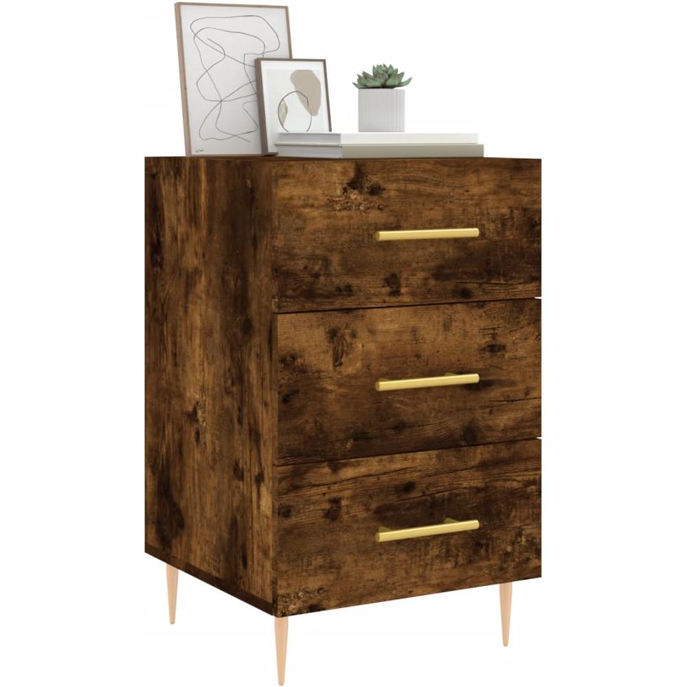 Comodino Rovere Fumo 40x40x66 Cm In Legno Multistrato - Foto 3