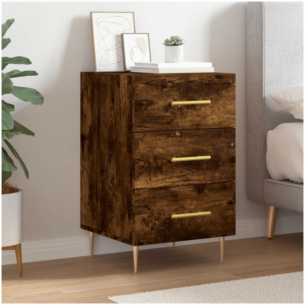Comodino Rovere Fumo 40x40x66 Cm In Legno Multistrato - Foto 1