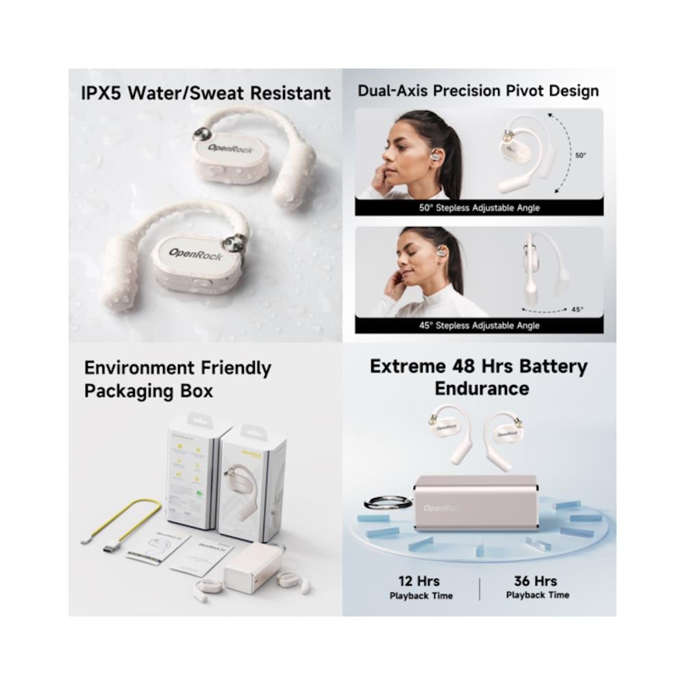 OpenRock X Silver Cuffie Sport Wireless A Conduzione Aperta - Foto 3