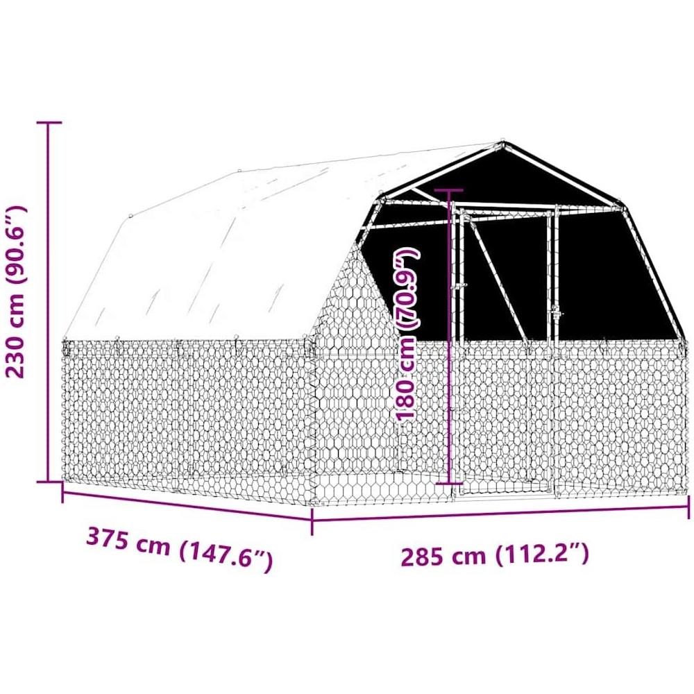 Box per Cani con Tetto e Anta Argento in Acciaio Zincato - Foto 8
