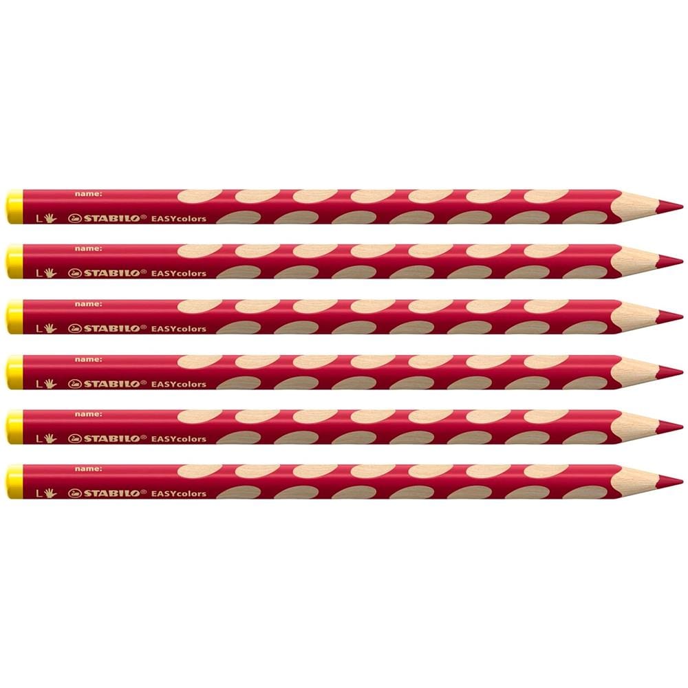 EASYcolors - Matita colorata Ergonomica - per Mancini - Confezione da 6 - Rosso - Foto 1