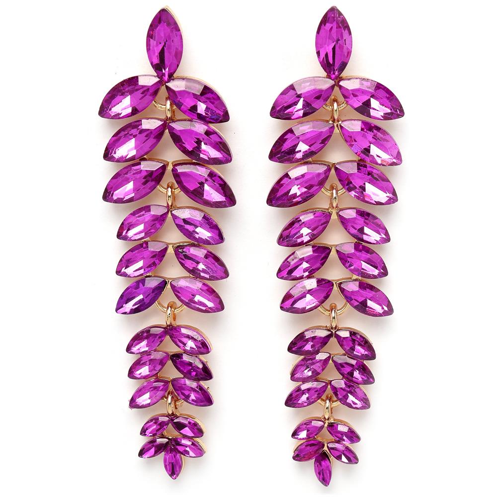 Orecchini Pendenti a Forma di Foglia a Cascata Multicolori - Foto 1