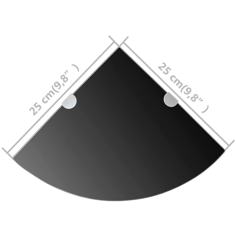 Scaffali Angolari 2 Pz Supporti Cromati E Vetro Nero 25x25 Cm - Foto 11