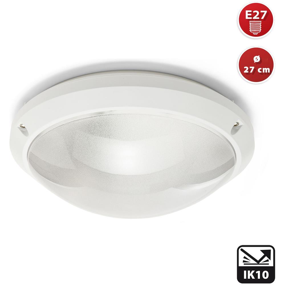 Plafoniera E27 Tonda Diametro 27cm Ip54 Ik10 Per Esterni. - Foto 6