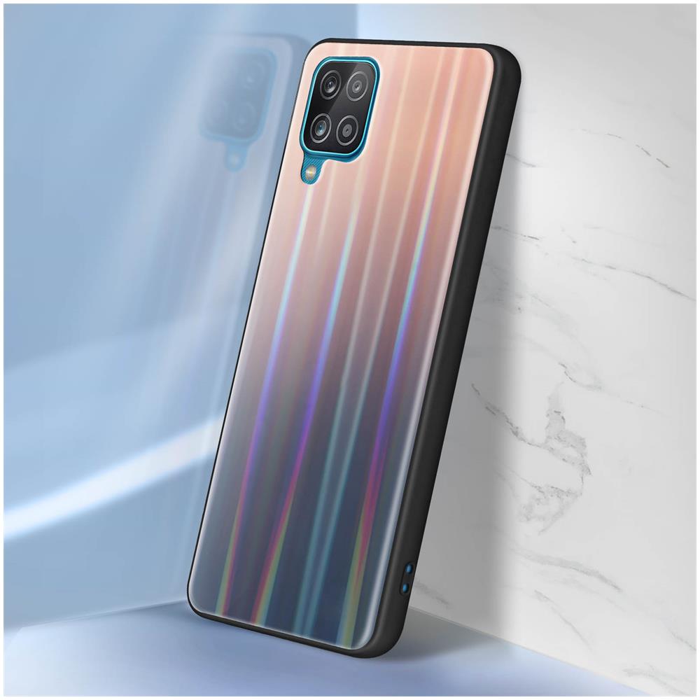 Cover Samsung Galaxy A12 Bi-materiale Olografica Brillante Sottile Leggera Rosa - Foto 2