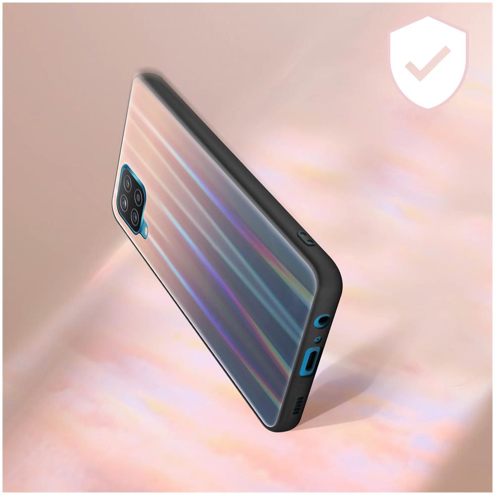 Cover Samsung Galaxy A12 Bi-materiale Olografica Brillante Sottile Leggera Rosa - Foto 8