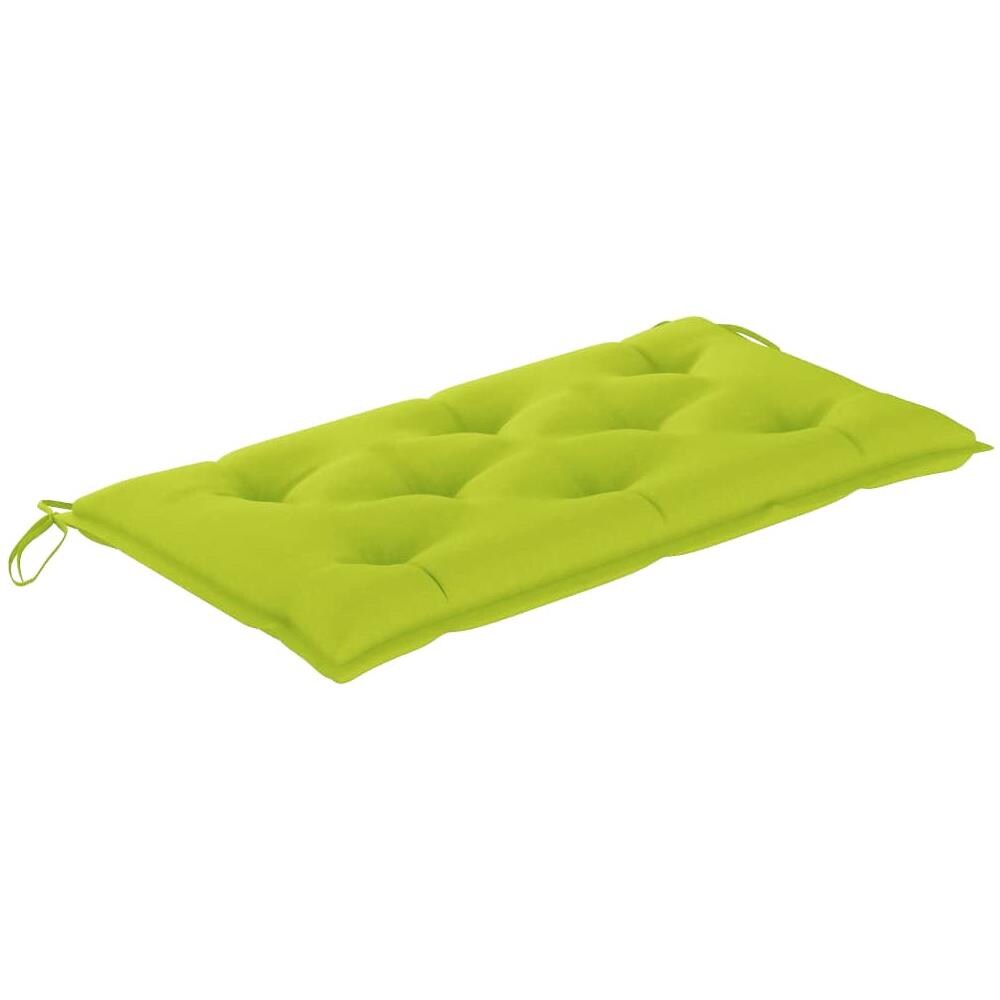 Panca da Giardino con Cuscino Verde Brillante 112 cm Legno Teak - Foto 2
