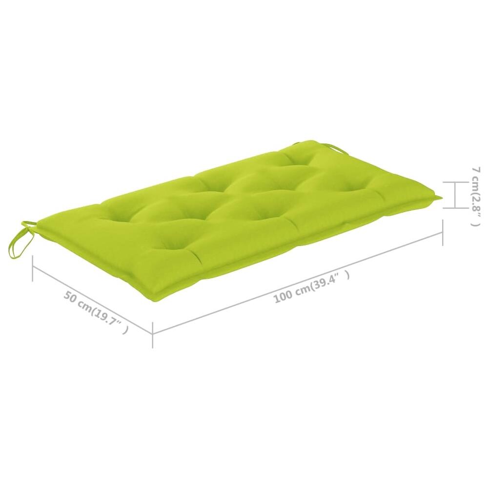 Panca da Giardino con Cuscino Verde Brillante 112 cm Legno Teak - Foto 4
