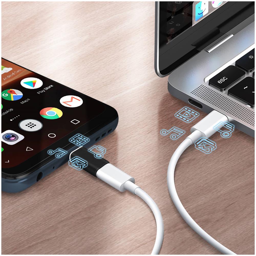 Adattatore Di Ricarica Lighning Femmina A Micro-usb Maschio Compatto Nero - Foto 2