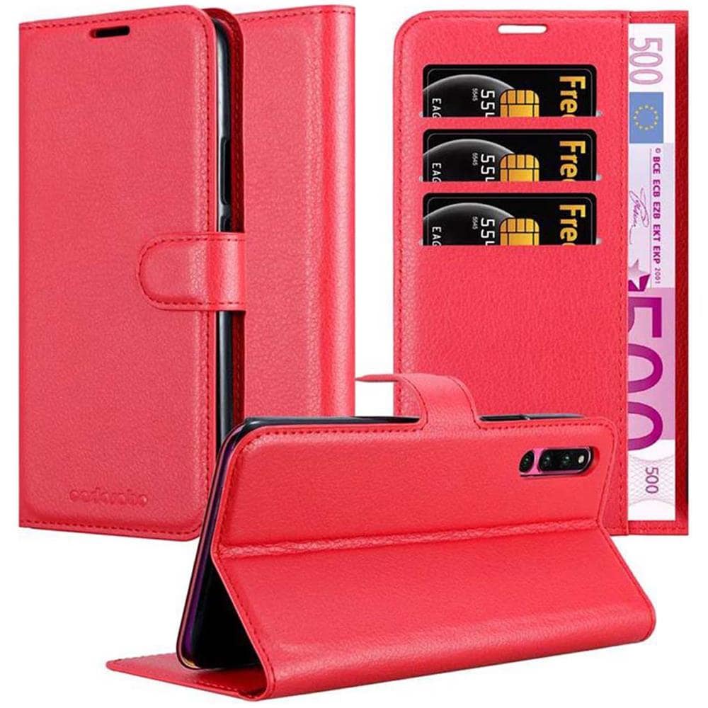 Custodia Compatibile Con Honor Magic 2 In Rosso Carminio - Coperchio Protettiva Con Chiusura Magnetica, Funzione Stand E Tasca Per Le Carte - Foto 1