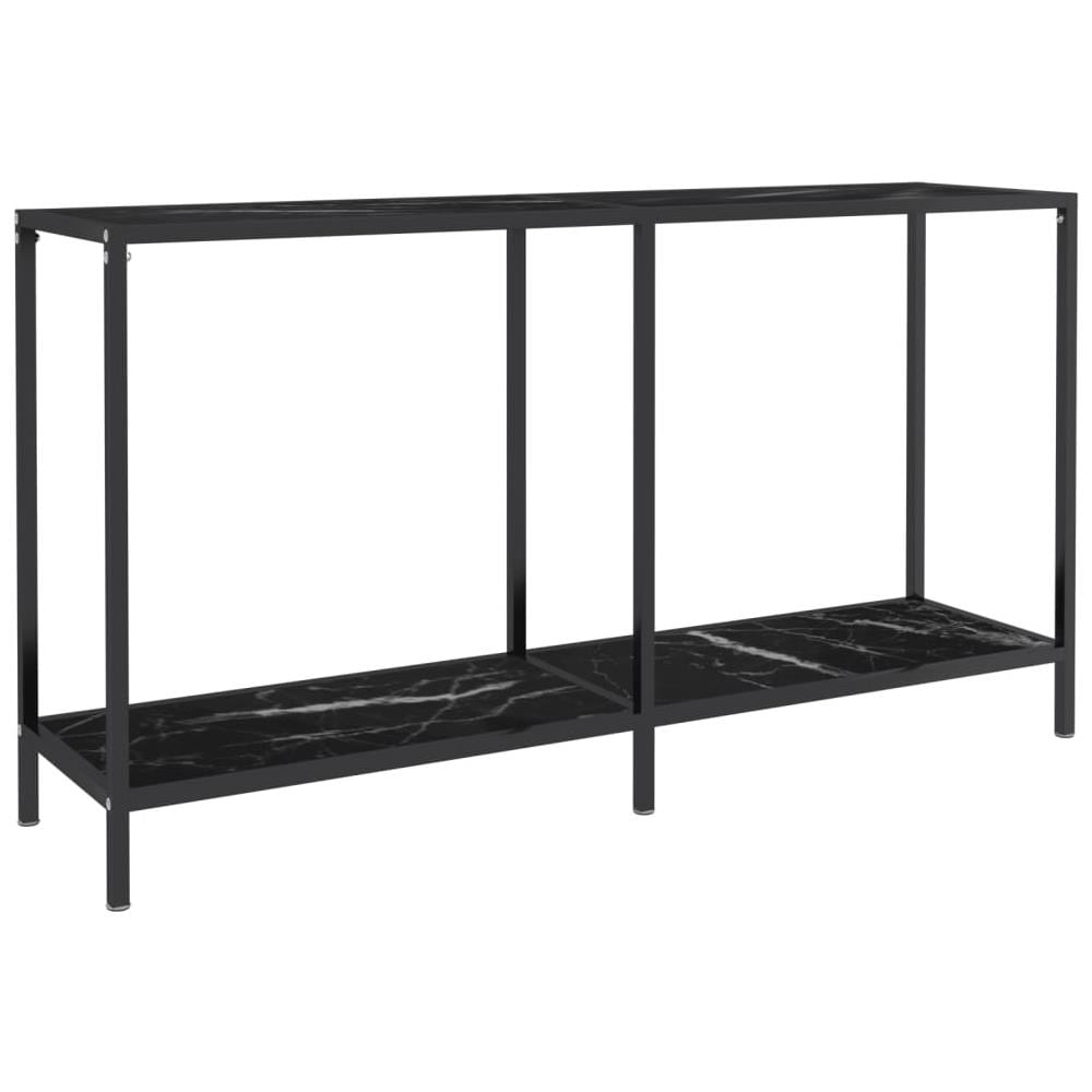 Tavolo Consolle Nero 140x35x75,5 Cm In Vetro Temperato - Foto 1