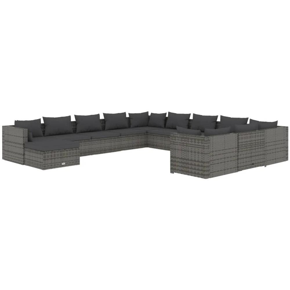 Set Divani Da Giardino 6 Pz Con Cuscini In Polyrattan Grigio 43960