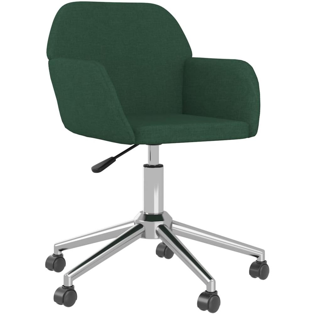 Sedia Da Ufficio Girevole Verde Scuro In Tessuto - Foto 1