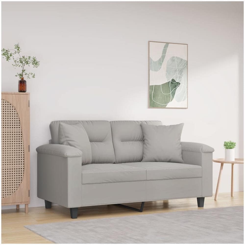 Cuscini Decorativi 2 Pz Grigio Chiaro40x40cm Tessuto Microfibra - Foto 1