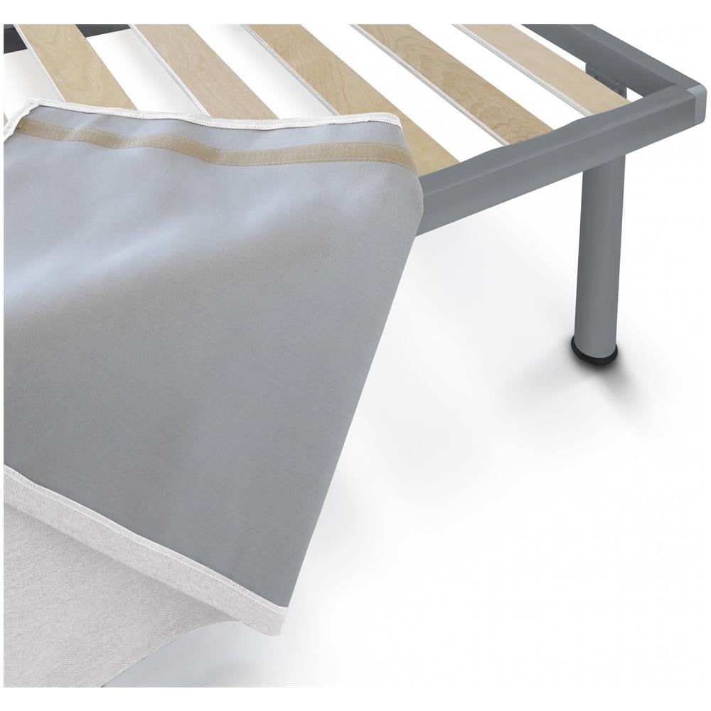 Letto Singolo Cleonice, Set Testata In Ecopelle Con Rete Ortopedica E Mantovana, 100% Made In Italy, Adatta A Letto Singolo, Materasso Incluso, Cm 80x190, Bianco - Foto 4