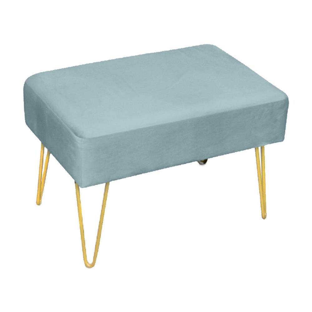 Pouf Salotto Camera Panca Design Moderno Modello Velvet In Tinta Unita Vari Colori Pouf Petrolio - Foto 1