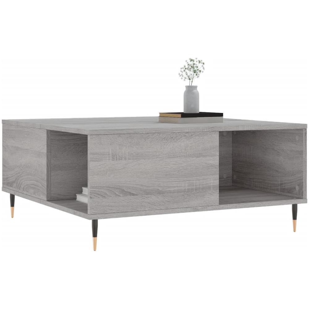 Tavolino Salotto Grigio Sonoma 80x80x36,5 Cm Legno Multistrato - Foto 3