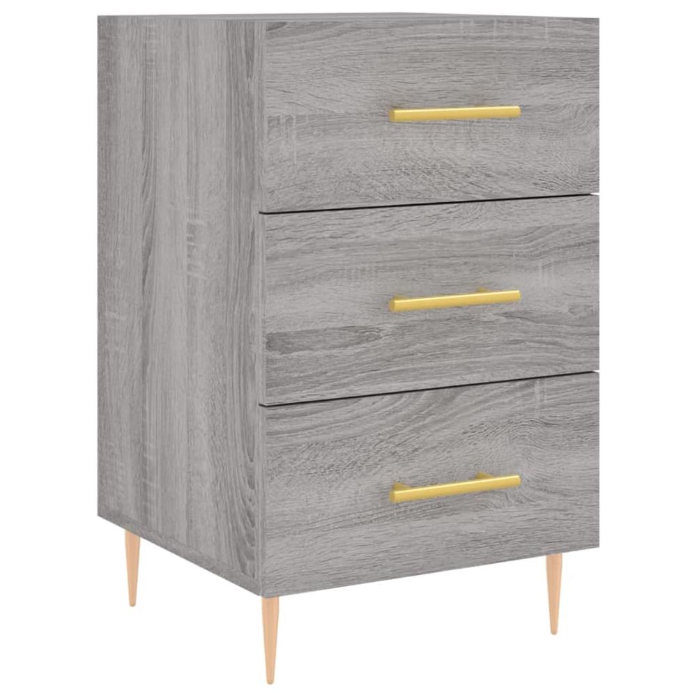 Comodino Grigio Sonoma 40x40x66 Cm In Legno Multistrato - Foto 2