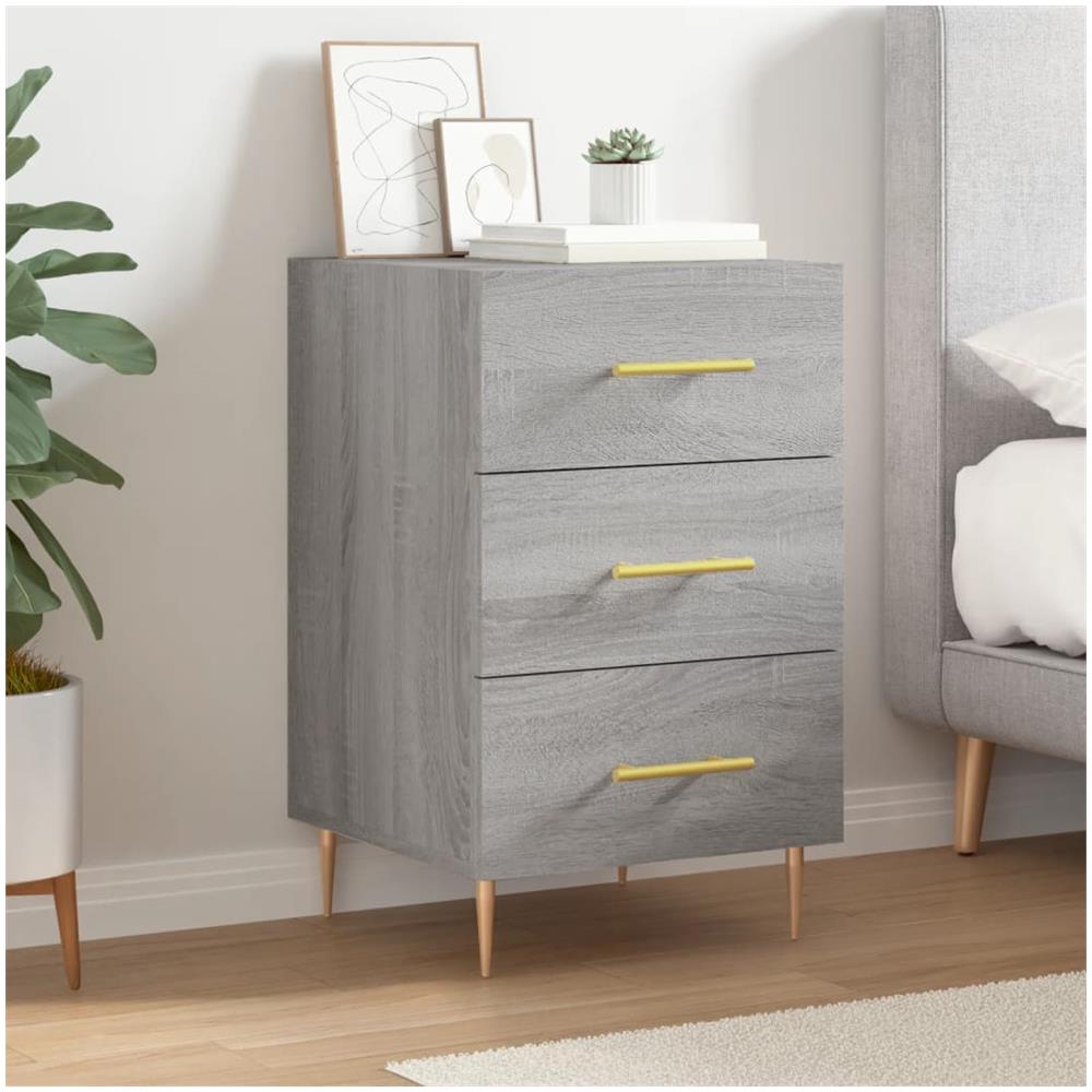 Comodino Grigio Sonoma 40x40x66 Cm In Legno Multistrato - Foto 1